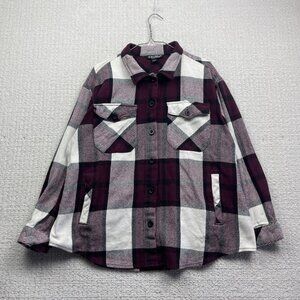 BC Clothing Co Heavy Overshirt Plaid Burgundy Men Sz 2XL Camp Lumberjack